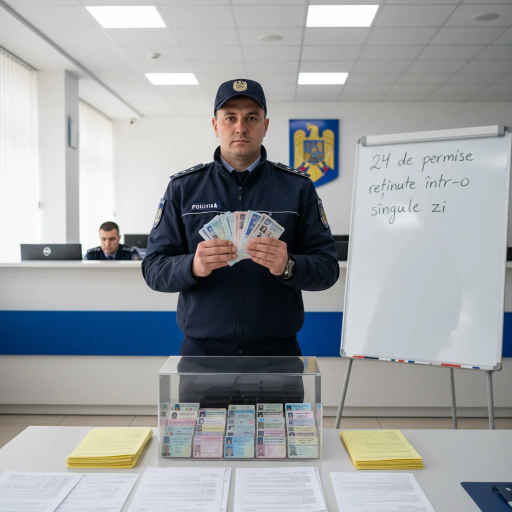 24 de permise suspendate într-o singură zi în [Numele Localității]