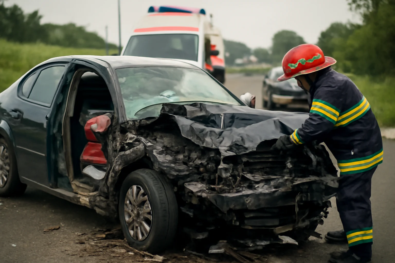Accident rutier grav la Gura Văii, lângă Drobeta Turnu-Severin, șofer găsit inconștient și încarcerat