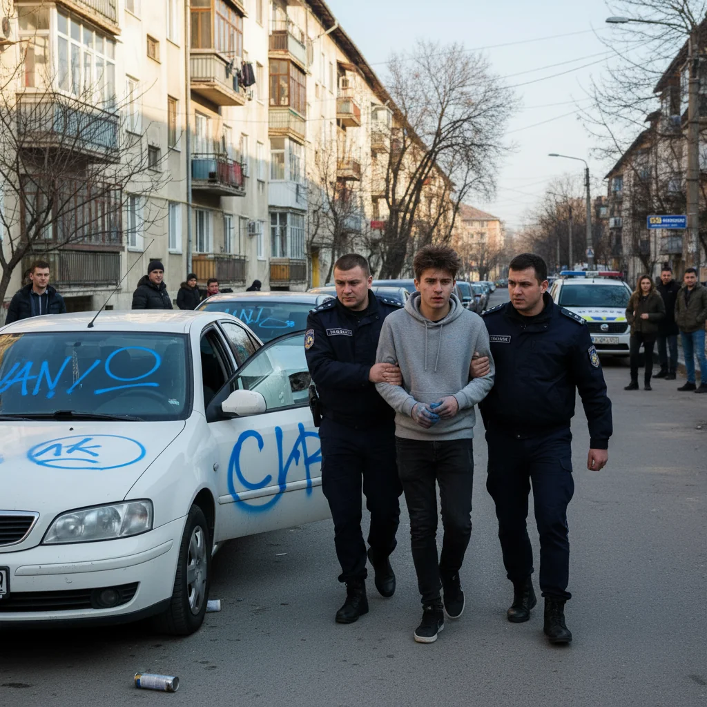 Adolescent din Drobeta‑Turnu Severin cercetat penal după vandalizarea unor mașini transmisă live pe TikTok