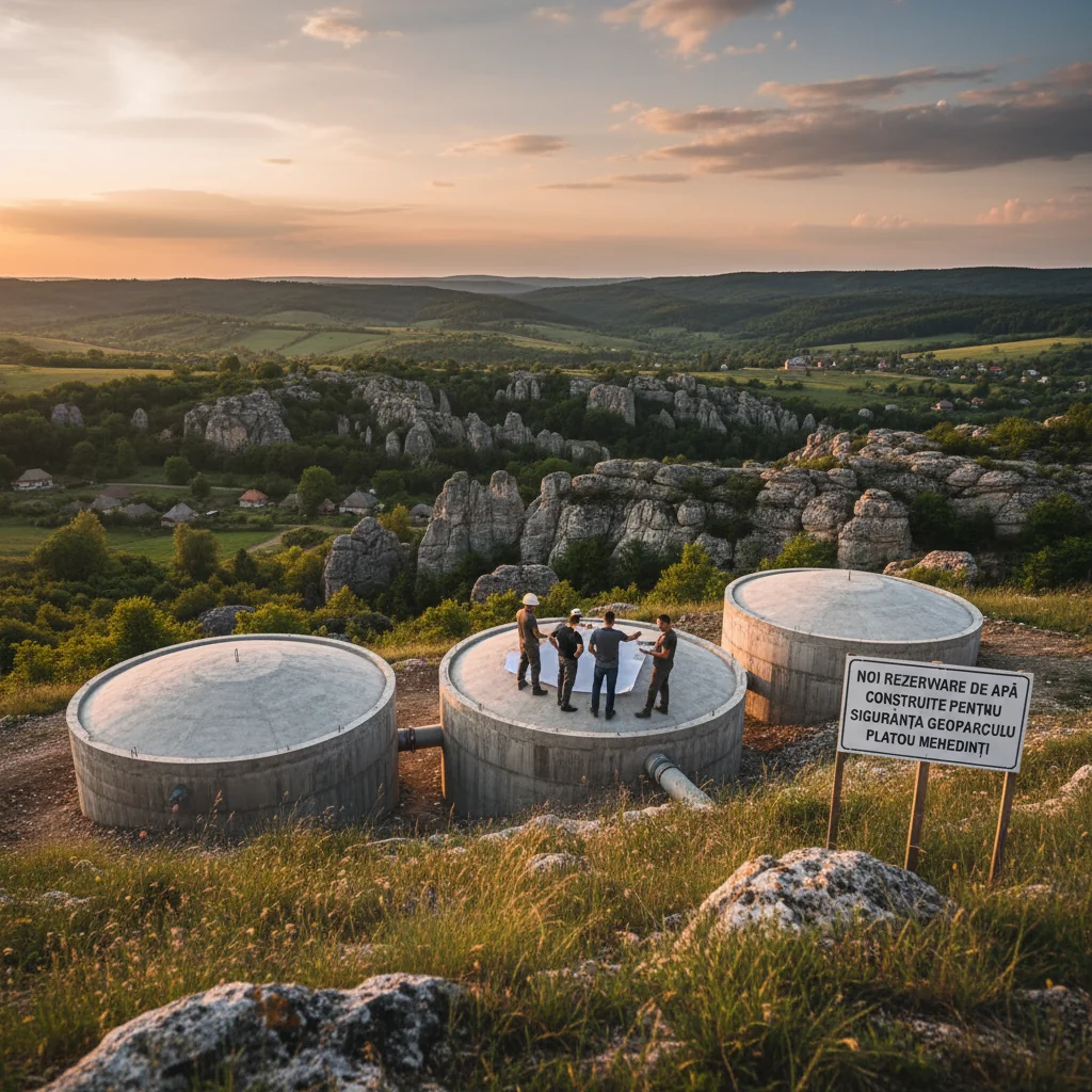 Au fost construite noi rezervoare de apă pentru asigurarea siguranței Geoparcului Platoul Mehedinți