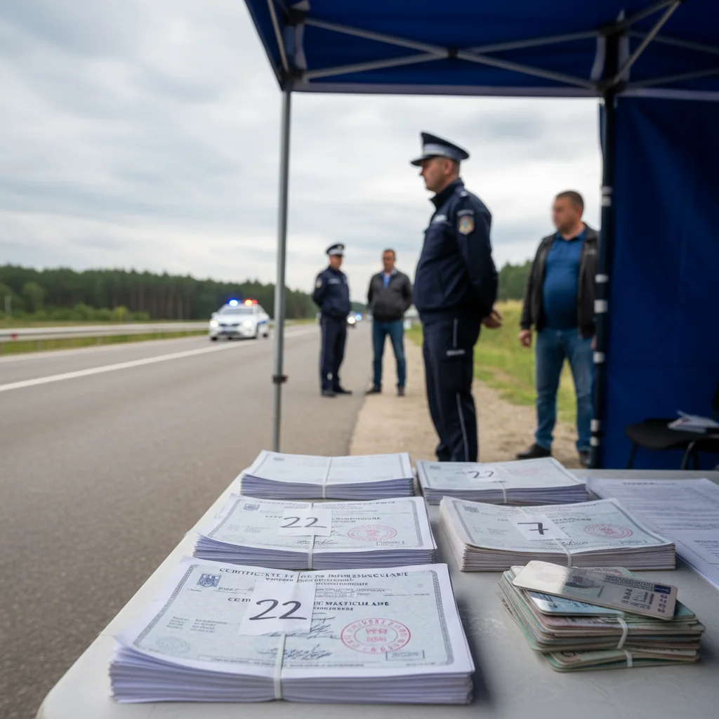 Certificate de înmatriculare retrase și permise reținute în 24 ore