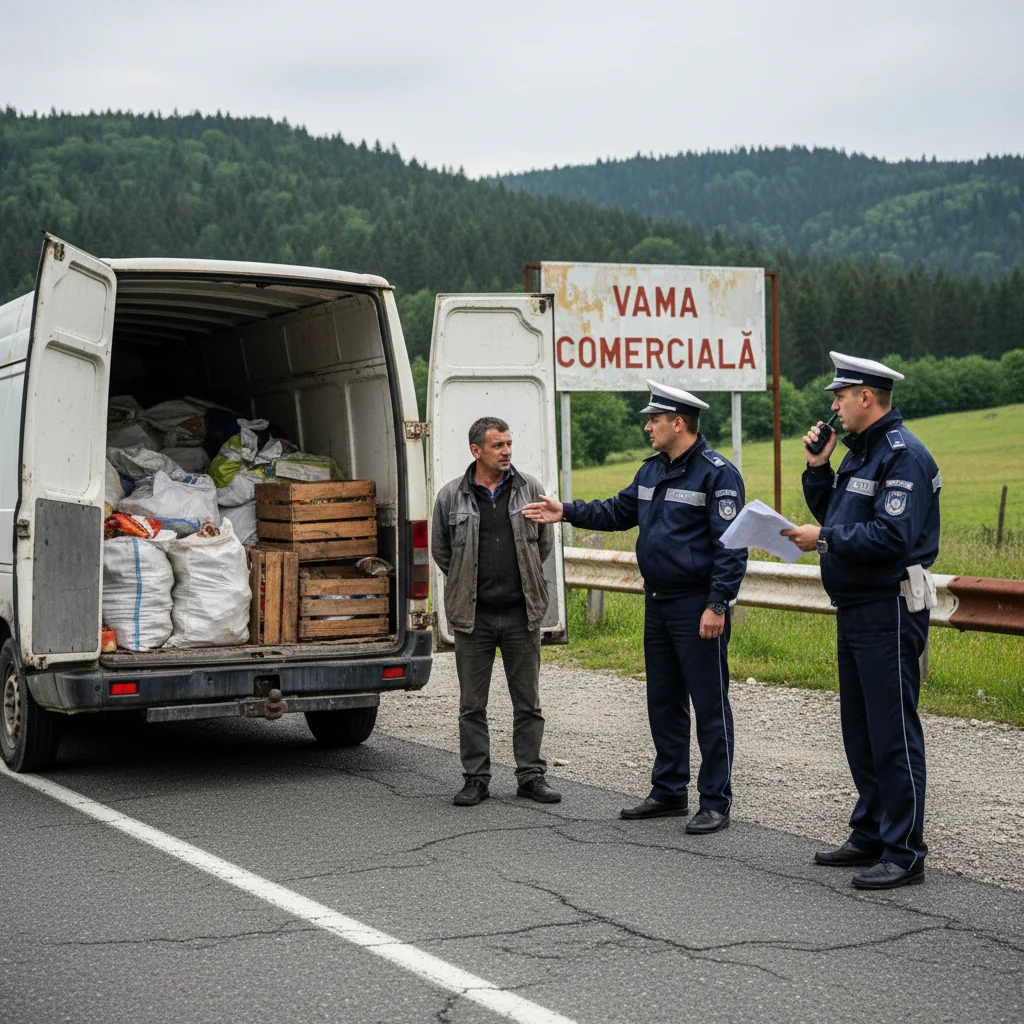 Conducător auto depistat în timp ce efectua transport ilegal de marfă, fără documente necesare