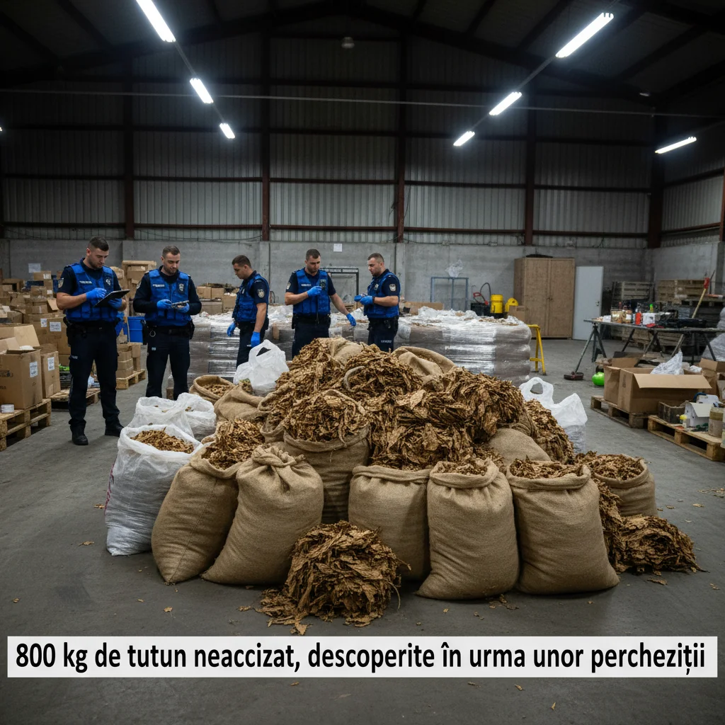 Descoperire de 800 kg tutun neaccizat în urma perchezițiilor locale