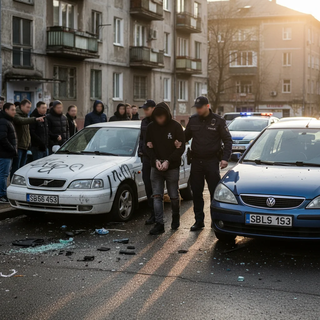 La Eșelnița, geamuri distruse la două mașini din parcarea unei pensiuni
