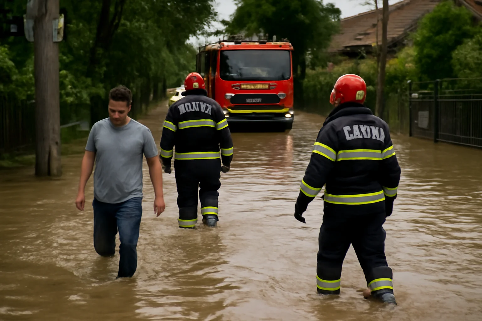 Gospodării inundate la Drobeta Turnu-Severin după ploi abundente. Intervenții ISU pe strada Colinelor
