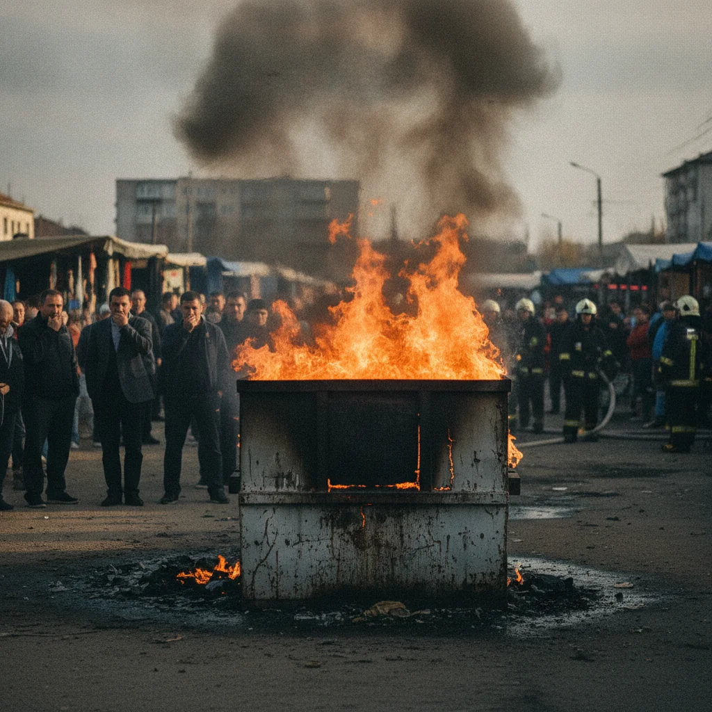 Incendiu la un chioșc în Târgul Veterani, Drobeta-Turnu Severin