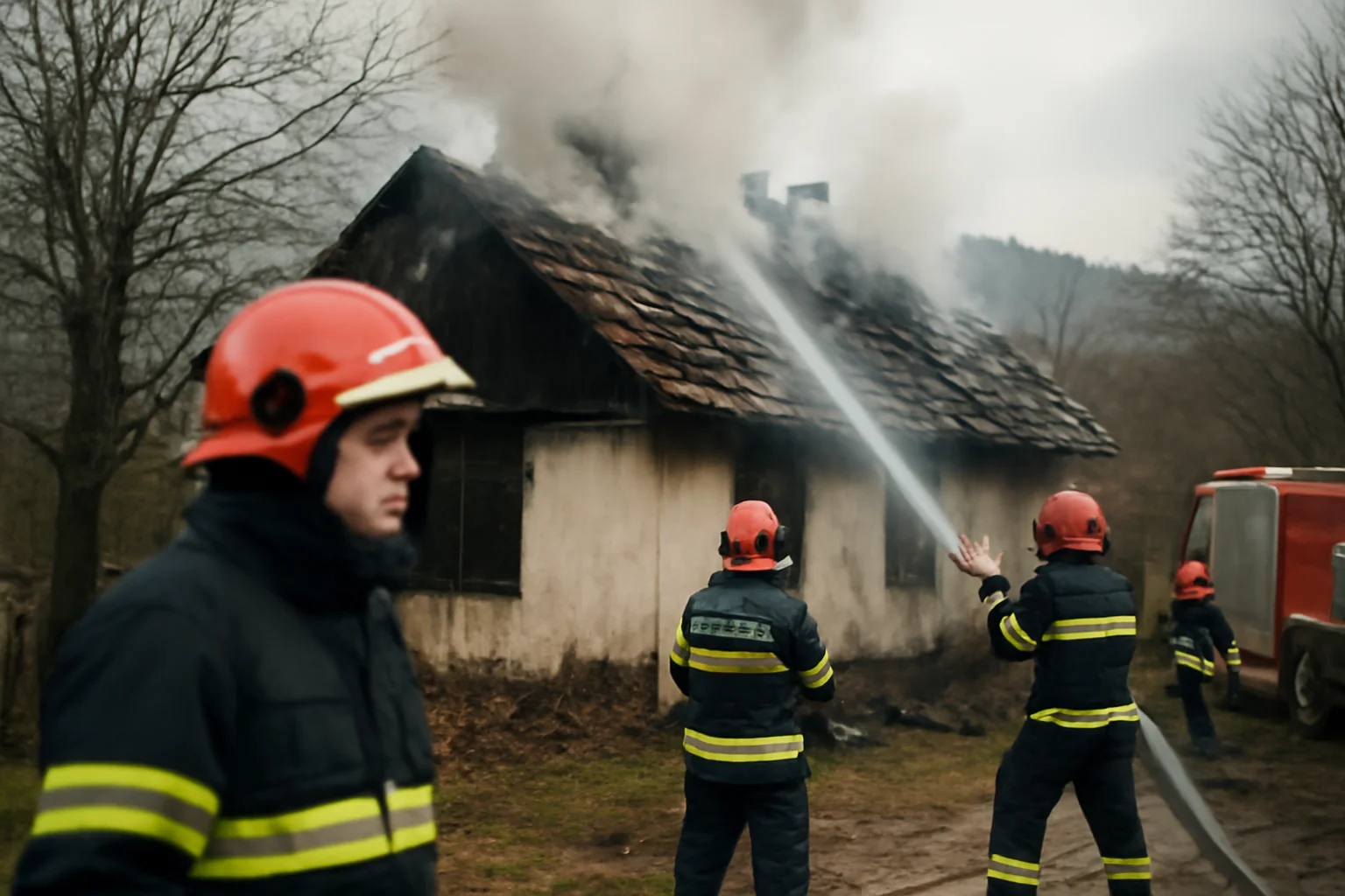 Locuință cuprinsă de flăcări în Selișteni, intervenție rapidă a pompierilor