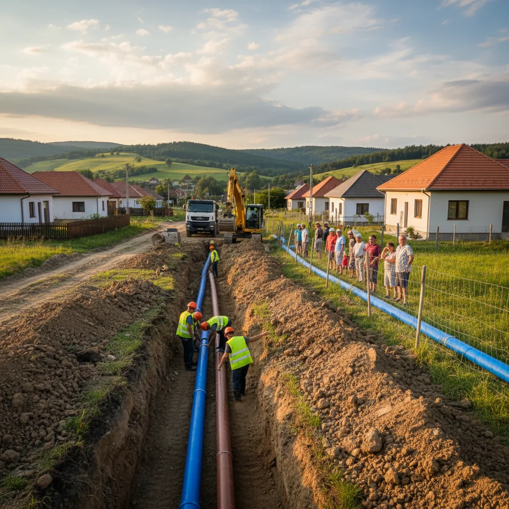 Lucrări de modernizare a rețelei de apă și canalizare în comuna Butoiești
