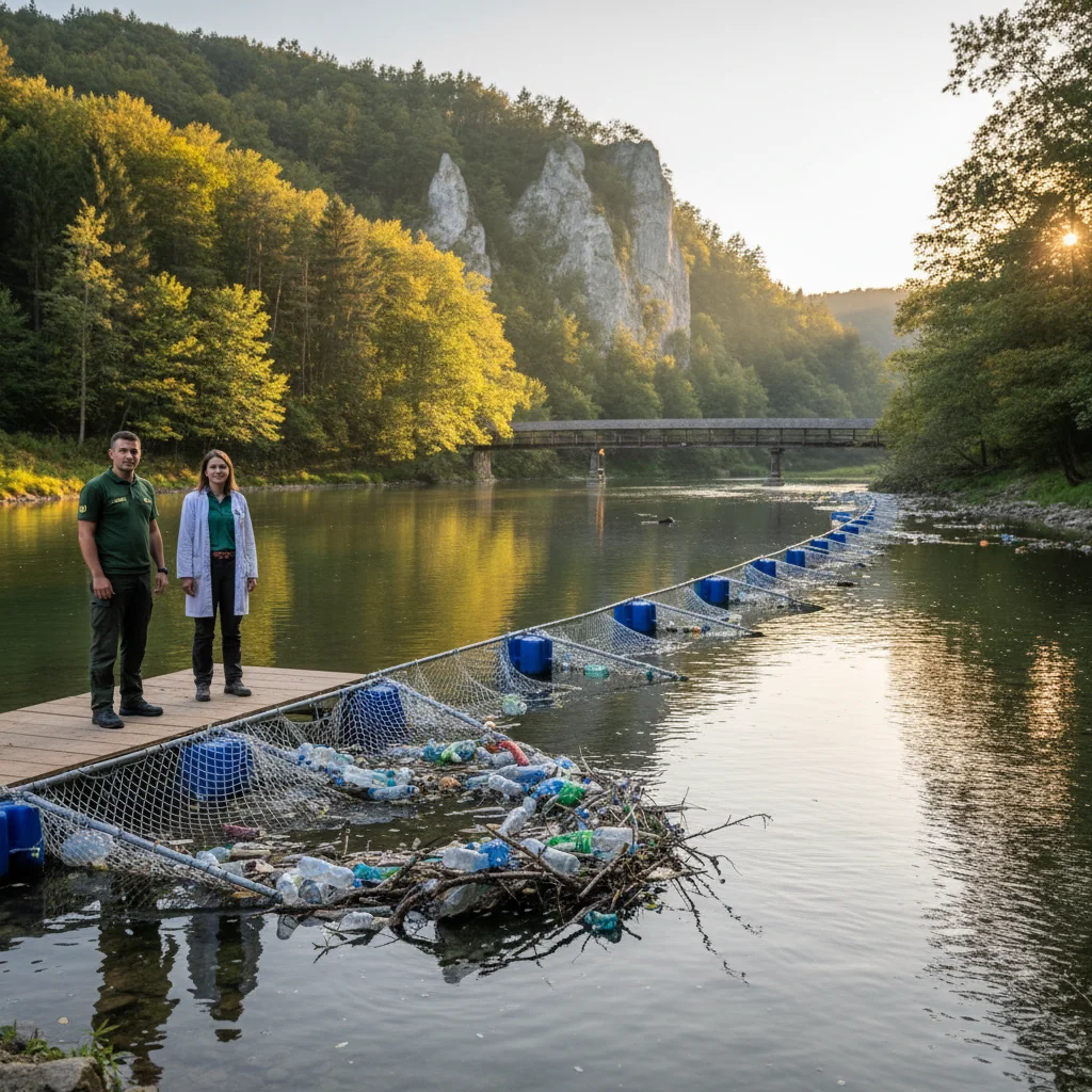 Noi sisteme pentru colectarea deșeurilor plutitoare instalate în apele din Geoparcul Platoul Mehedinți