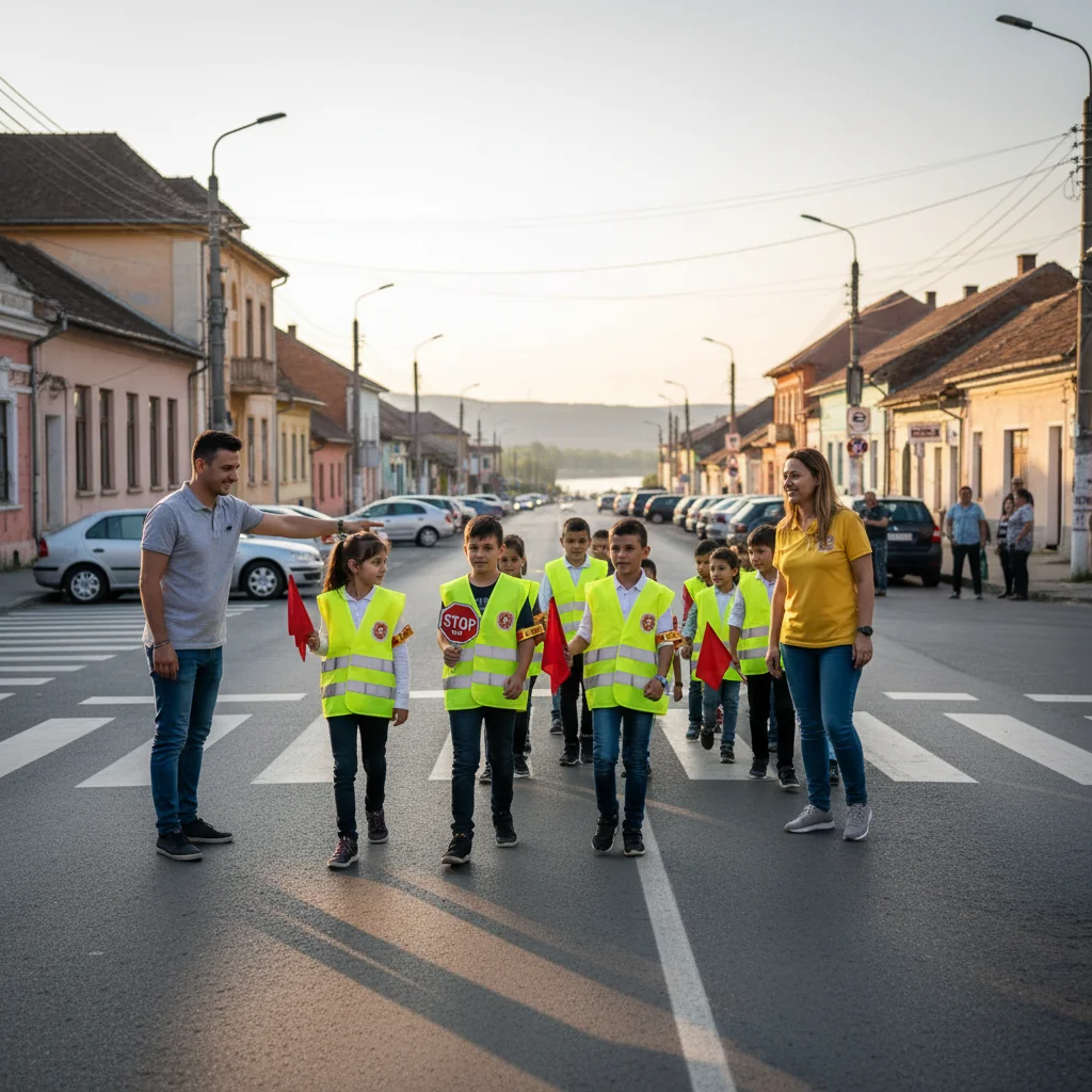 Patrula școlară din Orșova, activă pentru protecția elevilor în școli