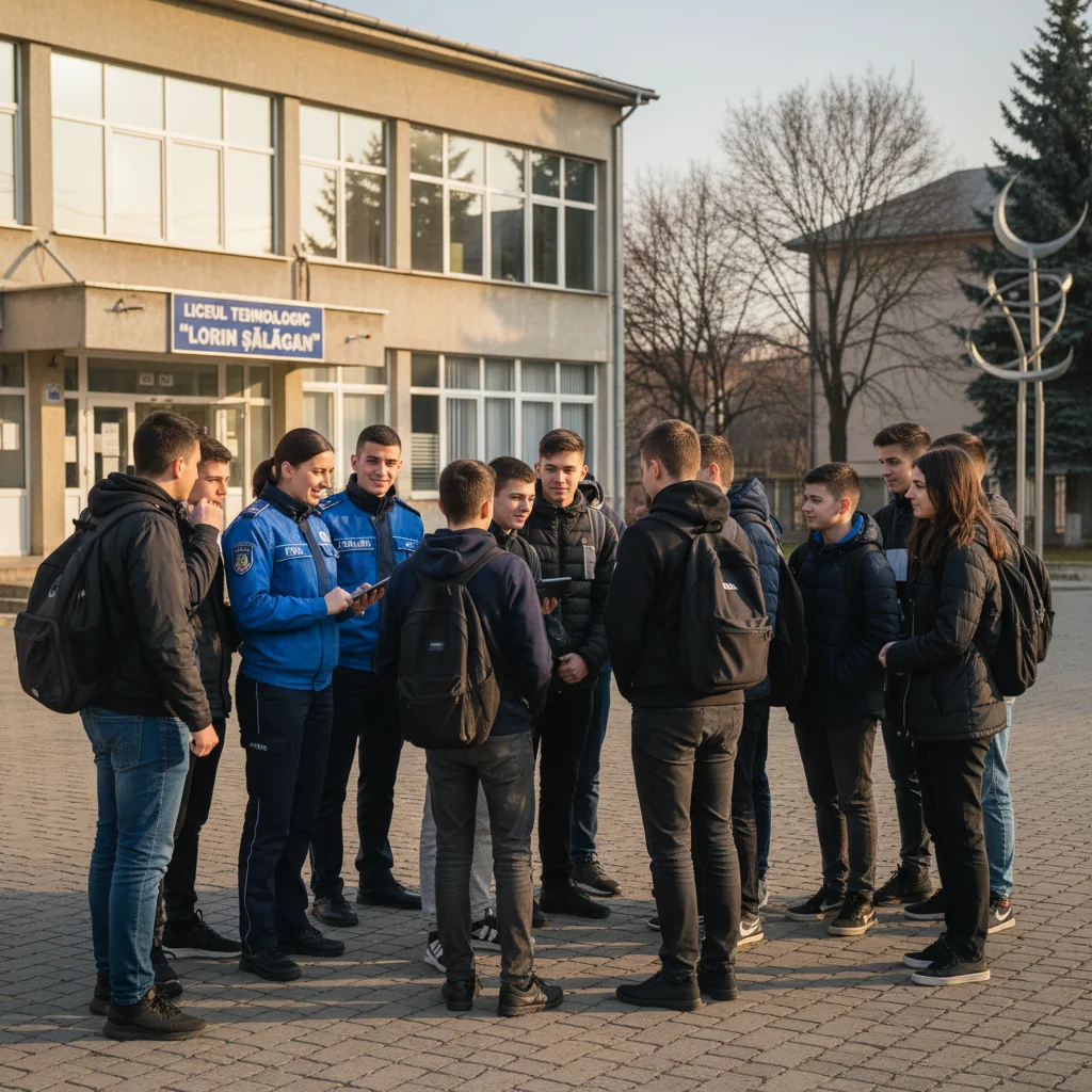 Polițiștii de Siguranță Școlară, în discuții cu elevii Liceului Tehnologic Lorin Sălăgean