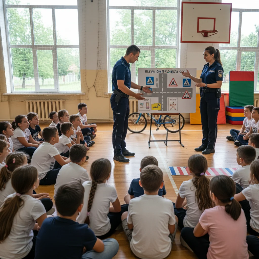 Polițiștii din Breznița de Ocol instruiesc elevii pentru un comportament responsabil în școală și în trafic