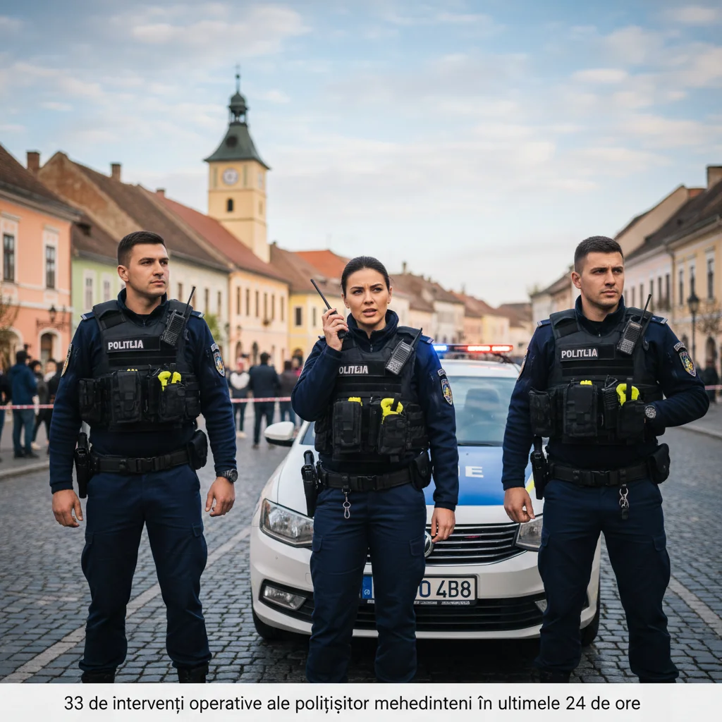 Polițiștii din Mehedinți, chemați la 33 de misiuni în doar 24 de ore