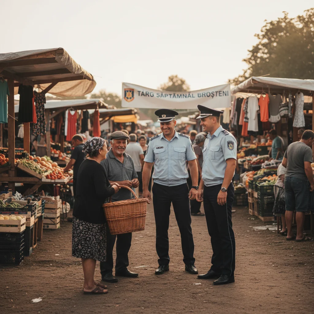 Polițiștii din Mehedinți desfășoară acțiuni preventive în târgul săptămânal Broșteni