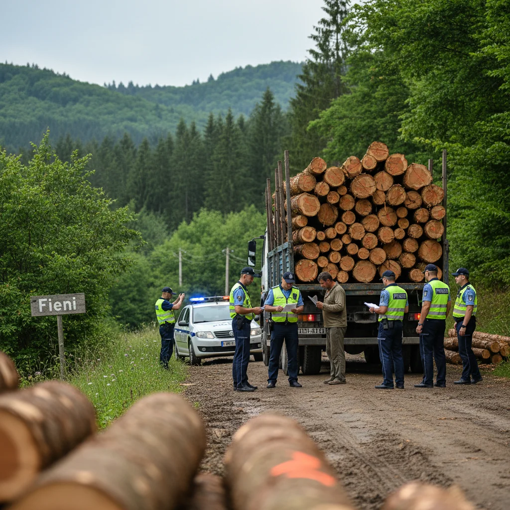 Polițiștii din Mehedinți sancționează transportul ilegal de lemn
