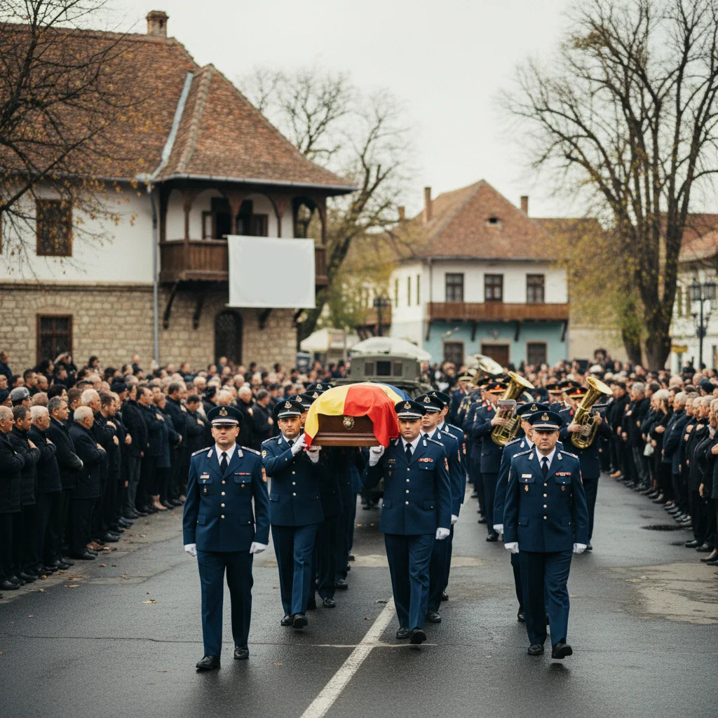 Pompier din Orșova, omagiat cu onoruri militare după accident