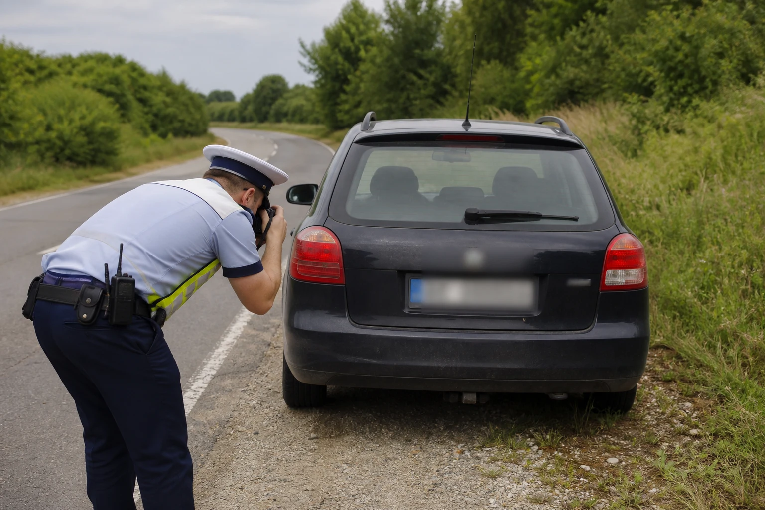 Ponoarele, DJ 670: șofer reținut după plăcuțe false