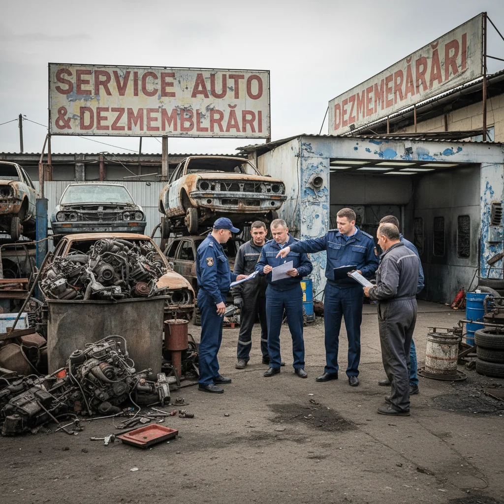 Probleme majore descoperite la un atelier auto și o unitate de dezmembrări din Drobeta-Turnu Severin