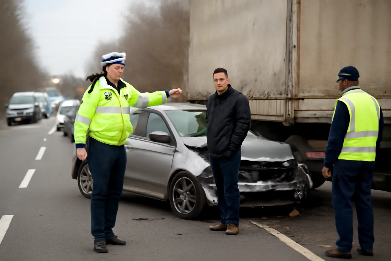Trafic dirijat pe DN 6 după un accident între un microbuz și o autospecială de deszăpezire lângă Drobeta-Turnu Severin