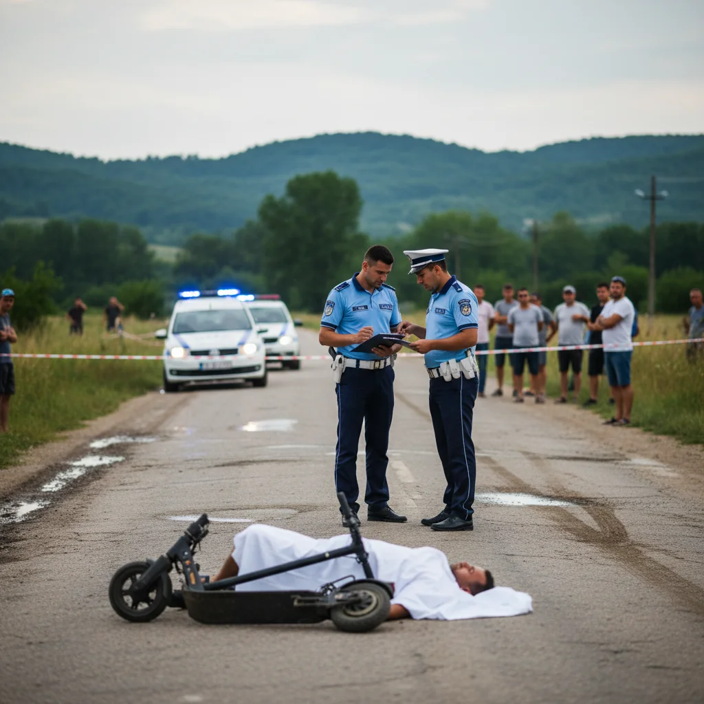 Trotinetă fatală: bărbat decedat pe un drum din Mehedinți
